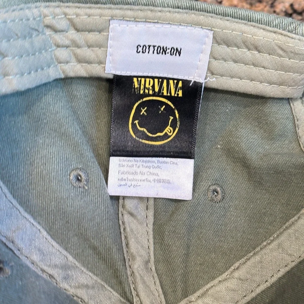 Nirvana Smiley Face Logo Cotton:On Dad Hat Baseball Cap Adjustable Green‎